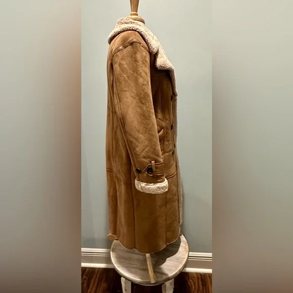 Avec Les Filles Faux Shearling Coat Brown size Large - Picture 9 of 16